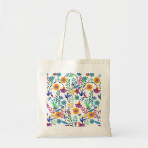 Kleurrijke exotische bloemen achtergrond patroon-2 tote bag