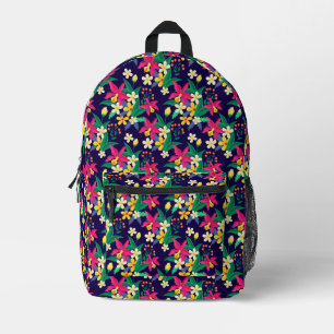 Kleurrijke Exotische Bloemen Bladeren Patroon-2302 Bedrukte Rugzak