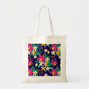 Kleurrijke Exotische Bloemen Bladeren Patroon-2302 Tote Bag