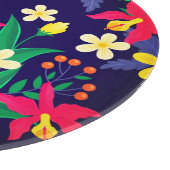 Kleurrijke exotische bloemen en bladeren patroon-5 snijplank (Hoek)