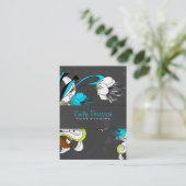 Kleurrijke exotische bloemen grijze achtergrond visitekaartje (Staand voorkant)