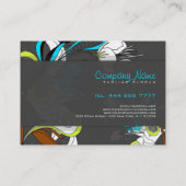 Kleurrijke exotische bloemen grijze achtergrond visitekaartje (Achterkant)