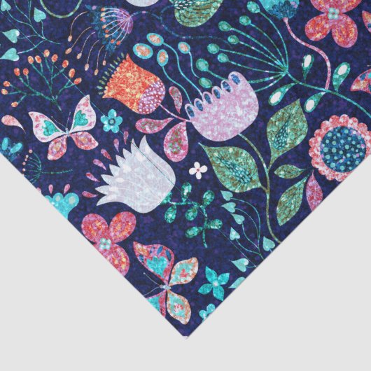 Kleurrijke exotische bloemen naadloos patroon tissuepapier (Detail)