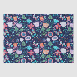 Kleurrijke exotische bloemen naadloos patroon tissuepapier