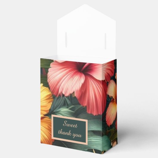 Kleurrijke exotische Hawaiiaanse tropische bruilof Bedankdoosjes (Geopend)