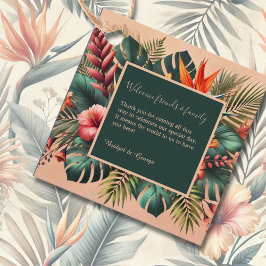 Kleurrijke exotische Hawaiiaanse tropische bruilof Bedankjes Labels