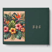 Kleurrijke Exotische Hawaiiaanse Tropische Bruilof Gastenboek (Achterkant)