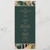 Kleurrijke exotische Hawaiiaanse tropische bruilof Programmakaart (Achterkant)