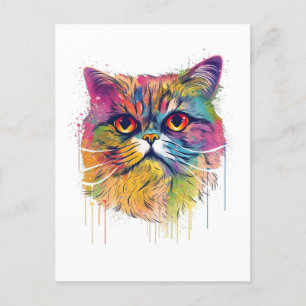 Kleurrijke Exotische korthaar kat Briefkaart