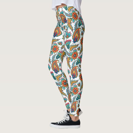 Kleurrijke Exotische Paisley Patroon Aangepaste ac Leggings (Links)