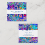 Kleurrijke exotische snakeskin-printer vierkante visitekaartje (Voorkant / Achterkant)