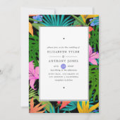 Kleurrijke exotische tropische bruiloft kaart (Voorkant)