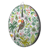 Kleurrijke exotische vogel en bloemen patroon dartbord (Voorkant Rechts)