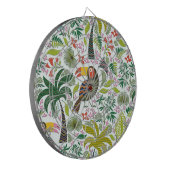 Kleurrijke exotische vogel en bloemen patroon dartbord (Voorkant Links)