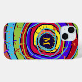 Kleurrijke explosie in cirkels gepersonaliseerd Case-Mate iPhone case (Achterkant (horizontaal))