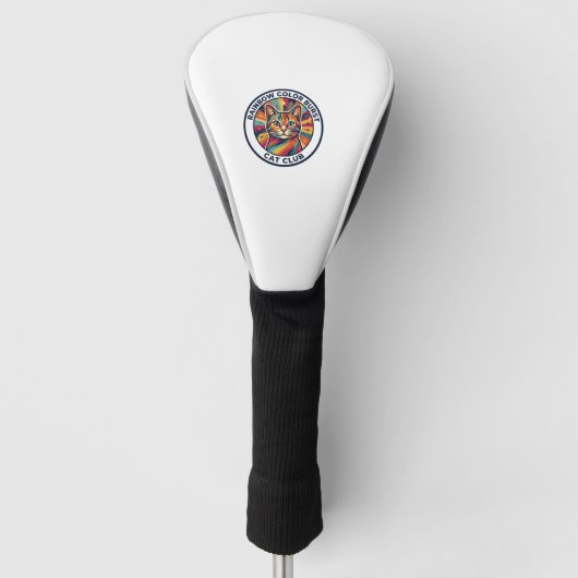 Kleurrijke explosie kat ontwerpelement - Regenboog Golfheadcover (Voorkant)