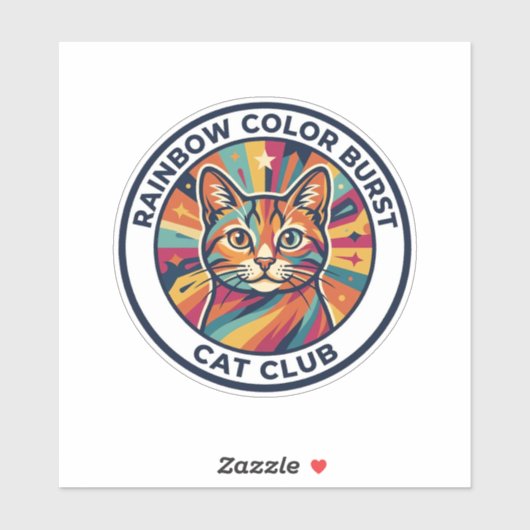 Kleurrijke explosie kat ontwerpelement - Regenboog Sticker (Vel)