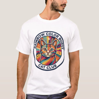 Kleurrijke explosie kat ontwerpelement - Regenboog T-shirt