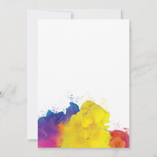 Kleurrijke explosie regenboog huwelijksfeest kaart (Achterkant)