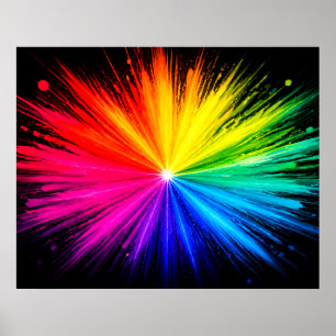 Kleurrijke explosie van de Kleurrijke Regenboog Mu Poster
