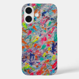 Kleurrijke Expressie in Acrylverf iPhone 16 Hoesje