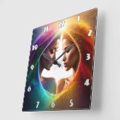 Kleurrijke expressie van dualiteit en harmonie in  vierkante klok (Hoek)