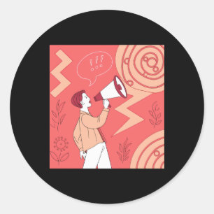 Kleurrijke Expressieve Digitale Kunst Illustraties Ronde Sticker