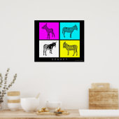 Kleurrijke ezels poster (Keuken)
