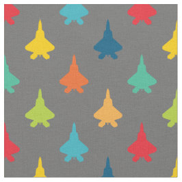 Kleurrijke F-22 Raptor Fighter Jet Pattern Primari Stof