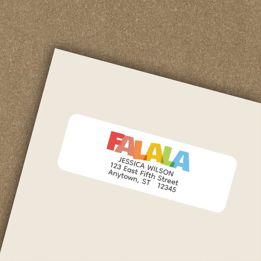 Kleurrijke FA LA Vakantie Retour Adres Etiket