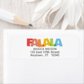 Kleurrijke FA LA Vakantie Retour Adres Etiket (Insitu)