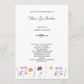 Kleurrijke Fairy Garden Waterverf met de hand gesc Programmakaart (Voorkant)