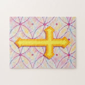 kleurrijke Faith Cross Puzzle Legpuzzel (Horizontaal)