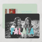 Kleurrijke FALALA kerst Kaart (Voorkant / Achterkant)