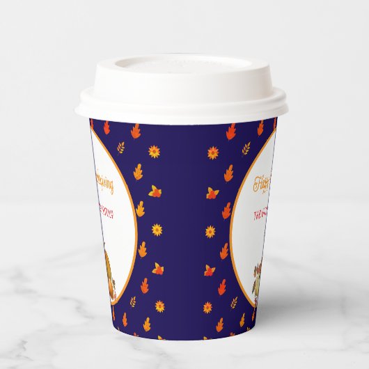 Kleurrijke Fall Leaves Pattern Thanksgiving Party Papieren Bekers (Links)