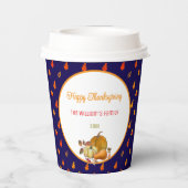 Kleurrijke Fall Leaves Pattern Thanksgiving Party Papieren Bekers (Achterkant)