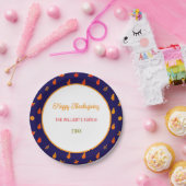 Kleurrijke Fall Leaves Pattern Thanksgiving Party Papieren Bordje (Feest)