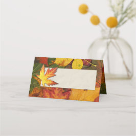 Kleurrijke Fall Leaves Wedding Place Card Plaatskaartje