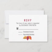 Kleurrijke Fall Leaves Wedding RSVP (Voorkant)