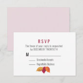 Kleurrijke Fall Leaves Wedding RSVP (Voorkant / Achterkant)