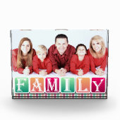 Kleurrijke familie blokkeert eigen familieportret fotoblokken (Voorkant)