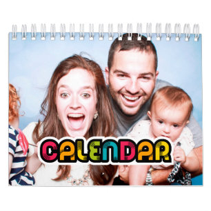 Kleurrijke familie fotokalender 2026 kalender