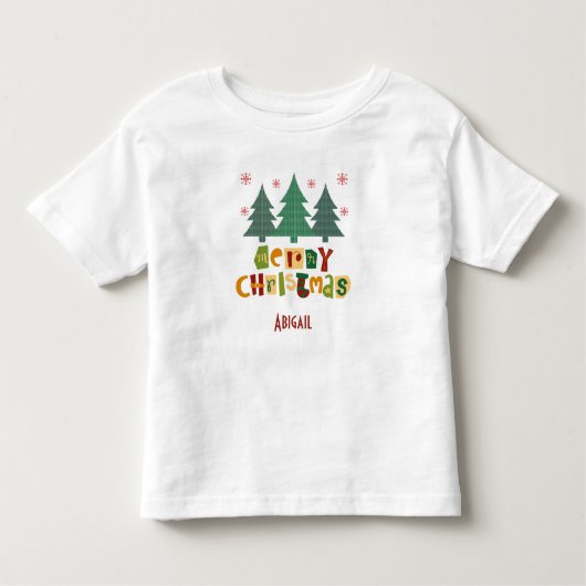 Kleurrijke Familie Kerstboom Vrolijk Kerstfeest Kinder Shirts (Voorkant)
