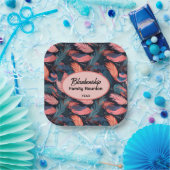 Kleurrijke familie reünie veer achtergrond papier papieren bordje (Feest)