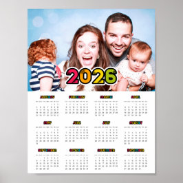 Kleurrijke familiefoto 2023 kalender poster