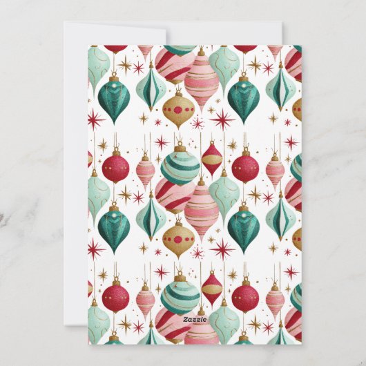 Kleurrijke familiefoto Vrolijk kerstfeest Feestdagenkaart (Achterkant)