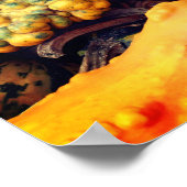 Kleurrijke Fancy bronnen sluiten op Poster (Hoek)