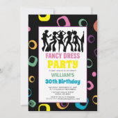 Kleurrijke Fancy jurk Birthday Uitnodiging (Voorkant)