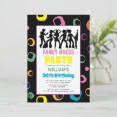 Kleurrijke Fancy jurk Birthday Uitnodiging (Staand voorkant)