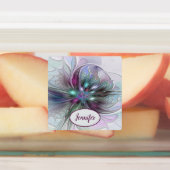 Kleurrijke Fantasie Abstracte Fractale Bloem Eigen Labels (Aangebracht)